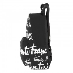 Mochila Junior para el Portátil Negra Francis Montesinos Lettering Perona 58567 | Perona Bags