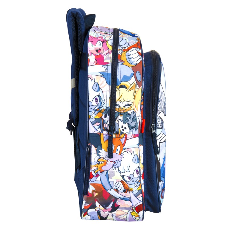 Perona Zaino Junior Sonic Stop, Con Porta Computer, Spallacci Imbottiti, 43x32x14 Cm, Per Bambini Dai 6 Anni, Ufficiale Sonic