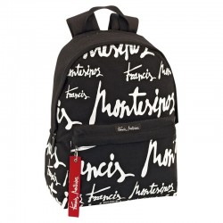 Mochila Junior para el Portátil Negra Francis Montesinos Lettering Perona 58567